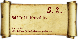 Sárfi Katalin névjegykártya